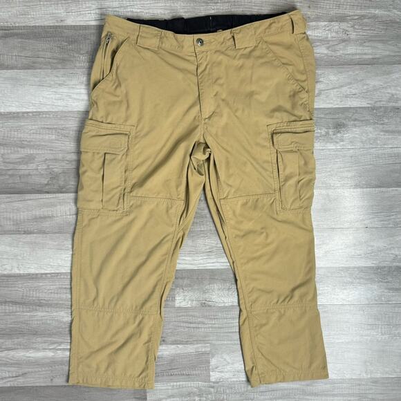 Duluth Trading Co. Mens XL 28 Khaki Nylon Utility Cargo Pants Workwear - Picture 1 of 5